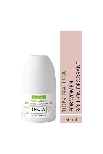 Incia INCIA Natural Roll-On Deodorant for Women 50ml – Aluminum-Free, No Stains, Long-Lasting