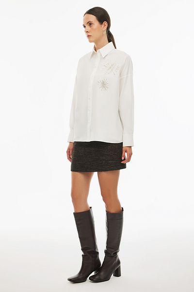 Perspective Felecias Regular Fit Ecru Color Women's Shirt