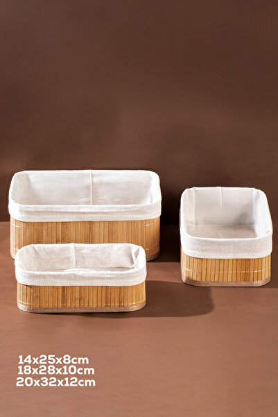 Porsima 2084 Dikdörtgen 3lü Pinterest Sepet Bambu Sepet seti Dekoratif Banyo Mutfak Düzenleyici Organizeri