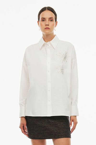 Perspective Felecias Regular Fit Ecru Color Women's Shirt