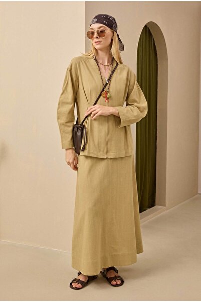HEQA Cotton Linen Jacket Light Camel