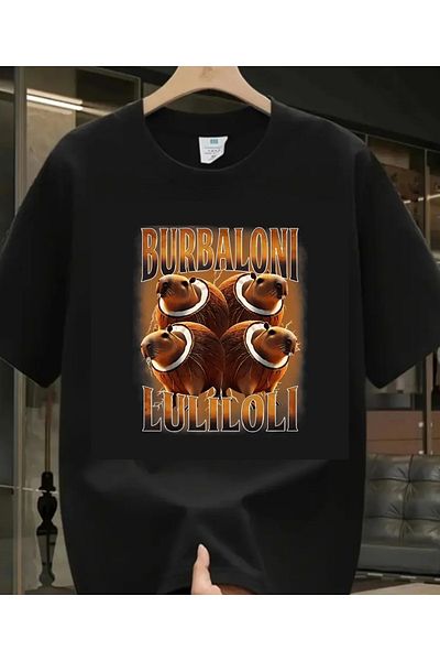 Touz Moda Tung Tung Tung Burbaloni Printed Kids Black Unisex T-Shirt