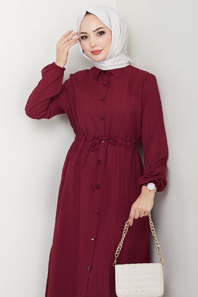 InStyle Costum Kaş Burgundy cu pantaloni lungi și tunică