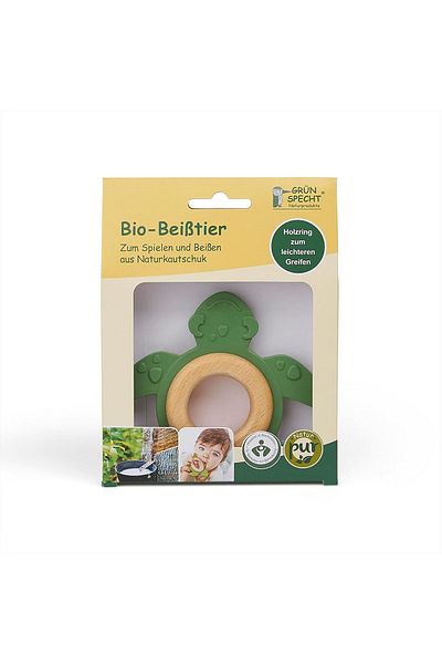 Grünspecht Organic teething toy, made of wood and natural rubber, Turtle, Grunspecht 689-00