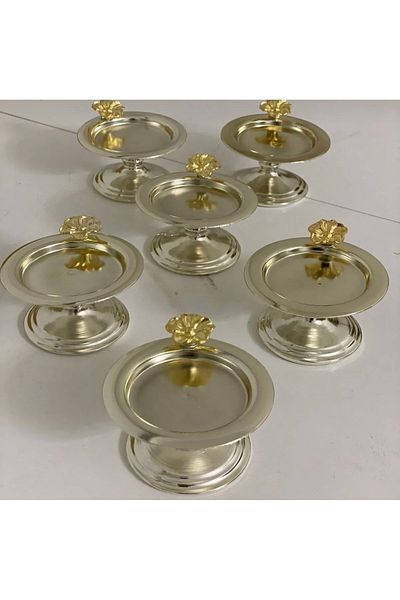 SEVA ÇELİK SILVER COLOR 6 PACK JAPANESE ROSE MACARON HOLDER COFFEE SIDE PRESENTATION