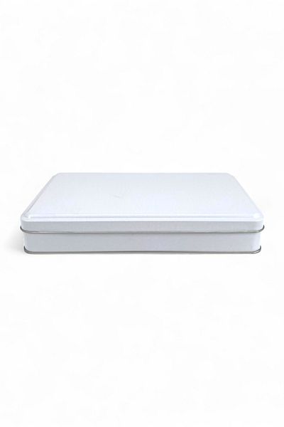 KONTENSAN 140X240X50 mm Metal Covered Unprinted Metal Box, Matte White, 48 Units