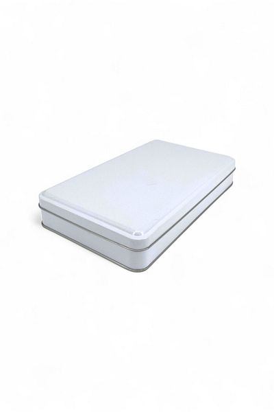 KONTENSAN 140X240X50 mm Metal Covered Unprinted Metal Box, Matte White, 48 Units