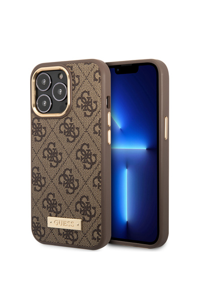 Guess Apple Iphone 14 Pro Max Magsafe 4g Pu Deri Kılıf Guhmp14xu4gprw - Kahverengi