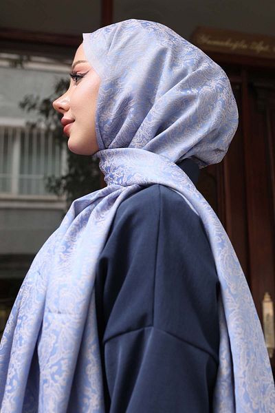benguen Şal Jacquard cu model Albastru H102