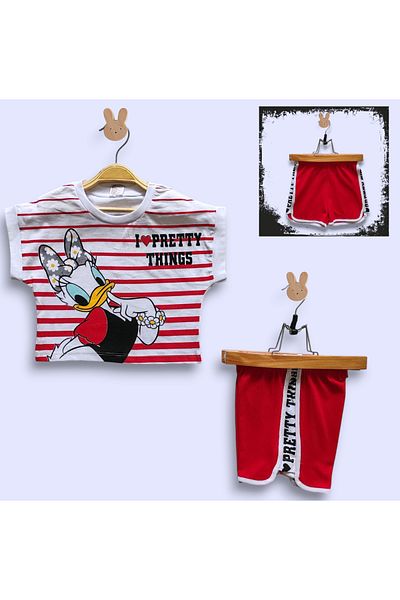 Kerimino Cotton Combed Shorts Girl's Set