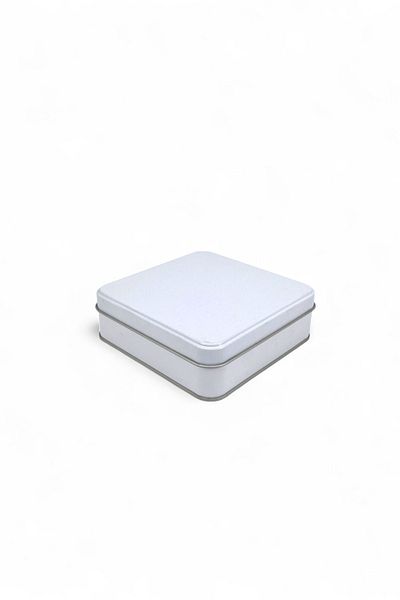 KONTENSAN 120X120X41 mm Metal Covered Non-Printed Metal Box, Matte White, 144 Units