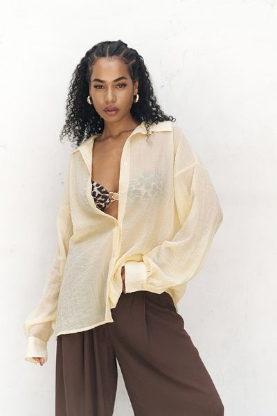 BOHEMAİ Syaritta Oversize Yellow Transparent Shirt