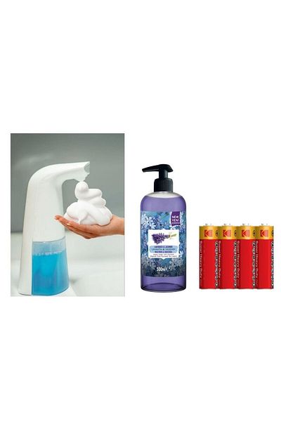 Sia Sensor Photocell Liquid Soap Dispenser, Batteries Included 21X5X10Cm and One 500 ml Liquid Soap Lavender Scented