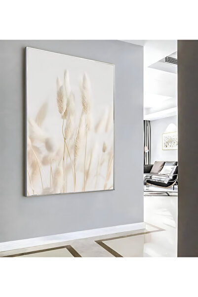 Harika bir ev HARİKABİREV|KREM PAMPAS BİTKİ MODELİ ( CKD-128 ) |ÇERÇEVELİ KAN...