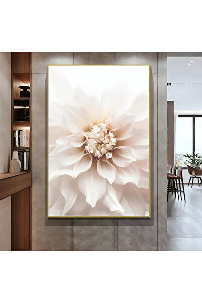 Harikabirev HARİKABİREV|SOFT BEYAZ ÇİÇEK ( CKD-118) |ÇERÇEVELİ KANVAS TABLO CKDİKEY