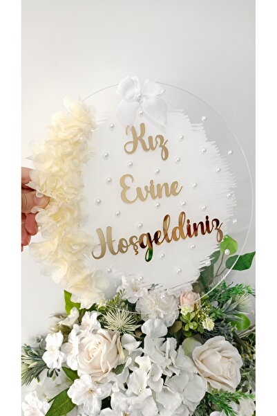 shop Kız Evine Hoşgeldiniz Kapı Süsü Şeffaf Pleksi Kına Düğün Nişan Kapı Süsü