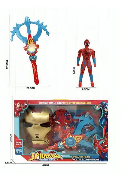 rexa Spider-Man & Iron Man Flying Heroes Action Figure Toy Set