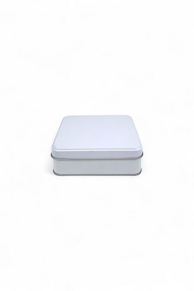 KONTENSAN 120X120X41 mm Metal Covered Non-Printed Metal Box, Matte White, 144 Units