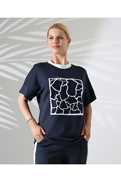 VirtuStore Flower Pattern Bottom-Top Dark Blue