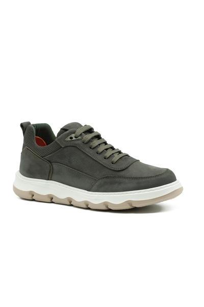 Tuna Genuine Nubuck Leather Khaki Casual Men's Shoes - Eva Sole - 252290