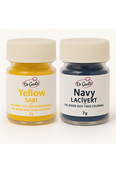 Dr. Gusto Yağ Bazlı Toz Gıda Boyası Sarı ve Lacivert 7 gr