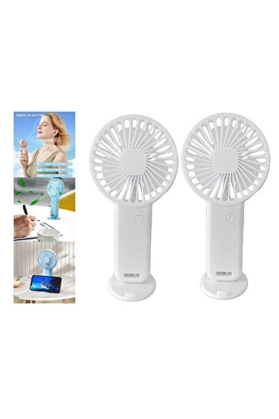 2 ADET MİNİ FAN,TELEFON TUTUCU,PORTATİF EL VANTİLATÖRÜ BEYAZ 9,3x19cm