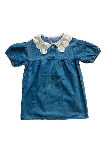 CNS Concept LACE COLLAR DENIM DRESS