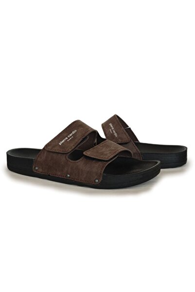 Pierre Cardin Daily Velcro Brown Men's Slippers 7039