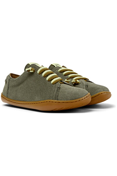 CAMPER Unisex Green Leather Nubuck Kids Shoes with Ultra-Soft EVA Sole and Fl...