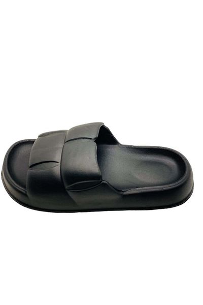 CRACOS Lightweight slippers for the beach or pool, fluffy pattern, black, size 38-39, 25 centimeters