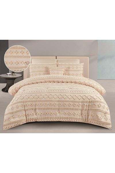 Red Rose Bohemian Microfiber Summer Bedspread for Two People, 7 Pieces