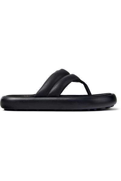 CAMPER Men's Black Flip Flop with Cushioned EVA Sole and Genuine Leather Comfort Pelotas Flota