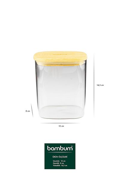 Bambum Multy Bamboo Lid Glass Storage Container 1000ml