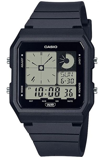 Casio Lf-20W-1Adf Black Silicone Cord Digital Square Men's Wrist Watch