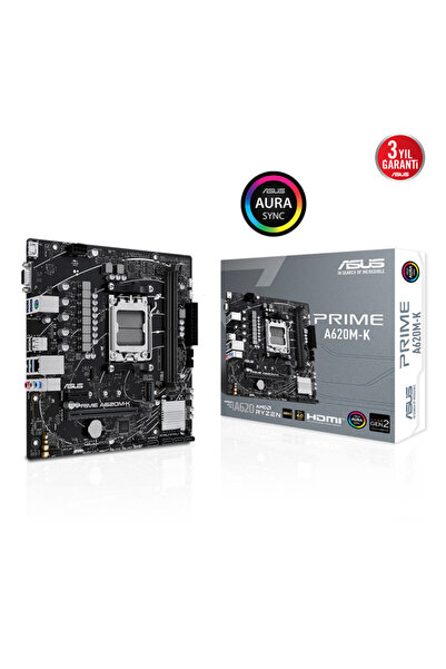 ASUS PRIME A620M-K, 2xDDR5, 1x M.2, D-SUB, HDMI, AM5 Soket Anakart