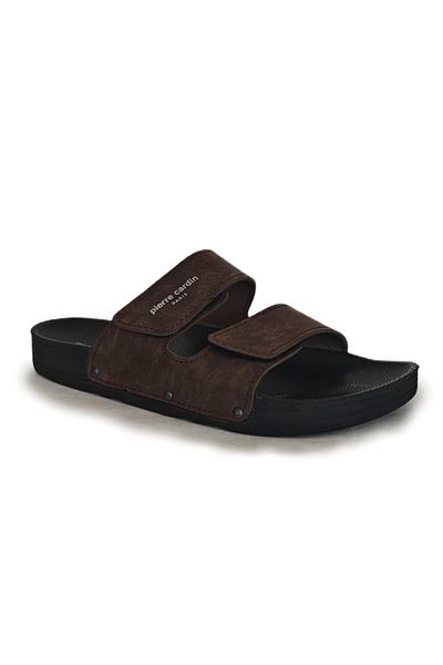 Pierre Cardin Ανδρικές παντόφλες Daily Velcro Brown 7039