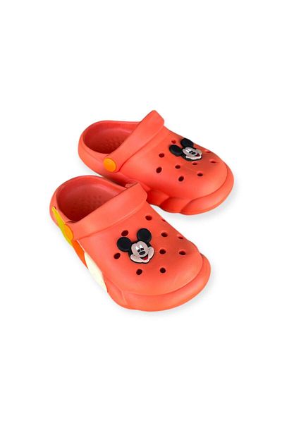 AkınalBella Boy's Orange Light Sole Sticker Closed Front Soft Sole Slippers Sandals
