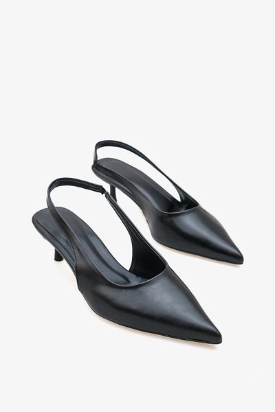 Liza Shoes Ada Women's Pointed Toe Open Back Heeled Shoes A006-K4398