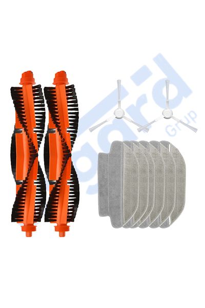 Asgard Grup Vi̇omi̇ Mop Pro, 3C, 3C Plus Compatible 2 Main Brushes 2 Side Brushes 6 Mops