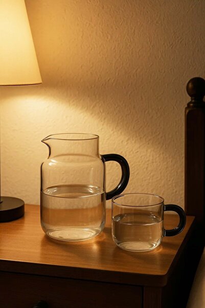 Jenisa Modern Başucu Sürahisi Bardaklı Sürahi 690 ml