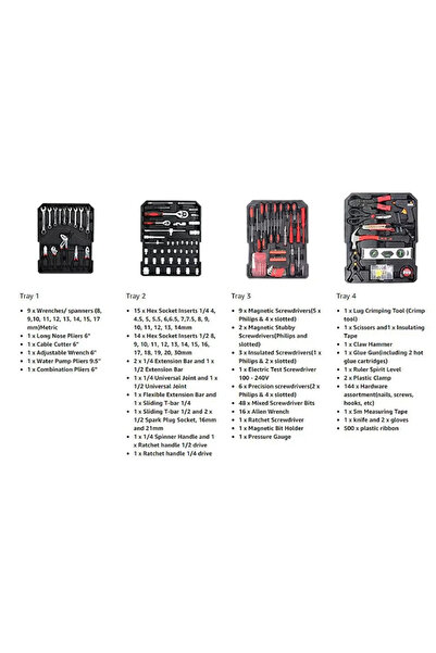 Primo Plus Tool kit for car and home 187 PCS tools