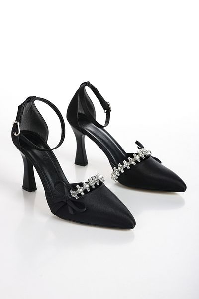 ALNASER MODA Stoned Bow Heeled Shoes