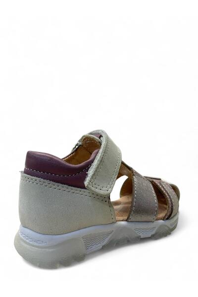 Tuğba Ortopedi 516 Orthopedic 100% Genuine Leather Baby Girl Cream Corset Sandals