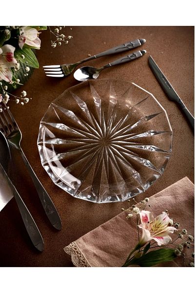 Elista Dessert & Cake Plate Crystal 19 cm 6 Pieces