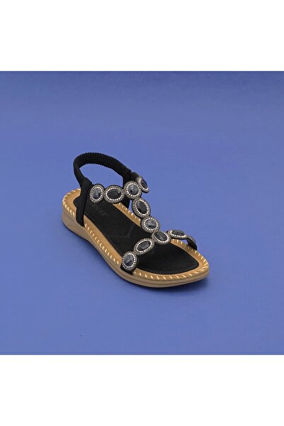 Pepita B306 Taşlı Sandalet Siyah