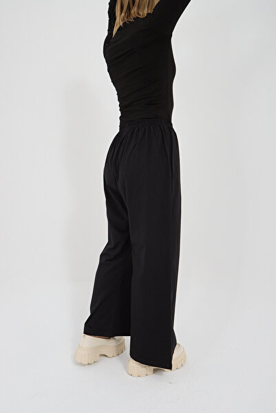 ROVİ ROVİ SİYAH ETEKLİ PANTOLON