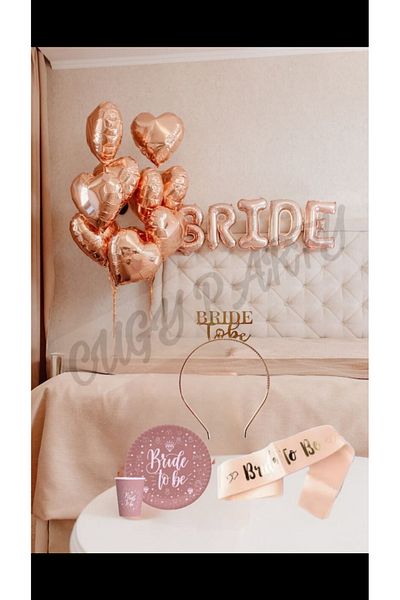CUGY Bride to Be Set - Crown - Sash - Plate Glass - Text - Heart