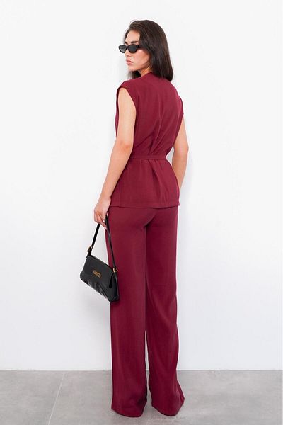 Seeh Burgundy Basic Vest Trousers Suit Sh241