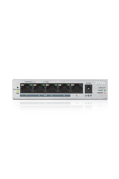 ZyXEL GS1005HP, 5 Port, GigaBit, PoE 60W, Yönetilemez, Masaüstü Switch