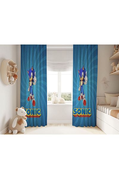Şen Dekorasyon Sonic Children's Fon Curtain